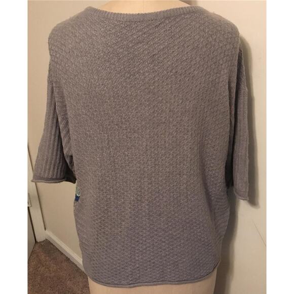 Free People Gray & Blue Fair Isle Pullover Sweater L - Picture 5 of 7
